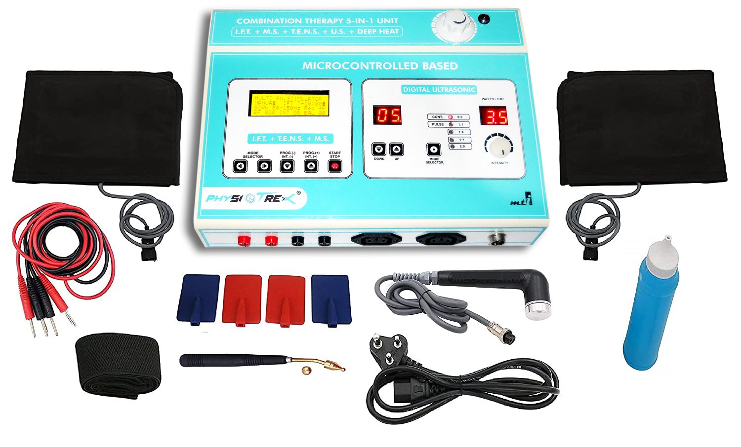 Physiotherapy 5 In 1 IFT MS Tens Ultrsound Deep Heat Machine Electrotherapy  Combo for All Pain